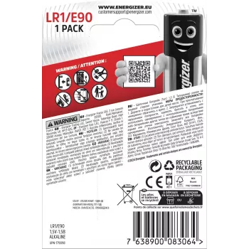 Energizer E90 šarminė baterija, 1,5 V, 1000 mAh, 1 vnt.