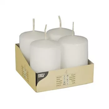 PAPSTAR Stulpinė žvakė 8 cm balta