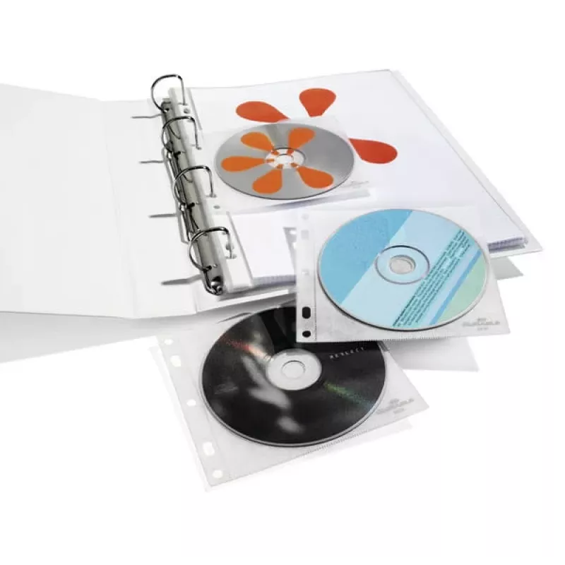 DURABLE 1er CD/DVD-Hüllen Cover FILE abheftbar transparent, 10 vnt.