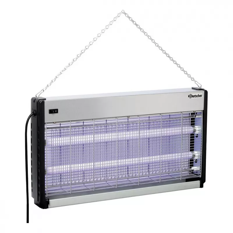 Bartscher IV-65 elektrinis vabzdžių naikintuvas, 2x15 W UV-A lempos, 150 m² aprėptis, 2500 V tinklelis, montuojamas ant sienos / pastatomas, aliuminis / plastikas