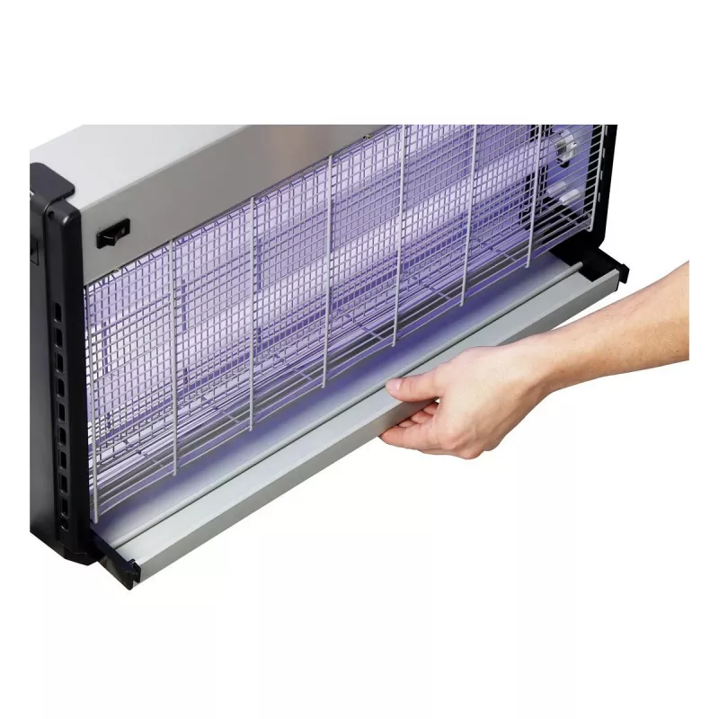Bartscher IV-65 elektrinis vabzdžių naikintuvas, 2x15 W UV-A lempos, 150 m² aprėptis, 2500 V tinklelis, montuojamas ant sienos / pastatomas, aliuminis / plastikas
