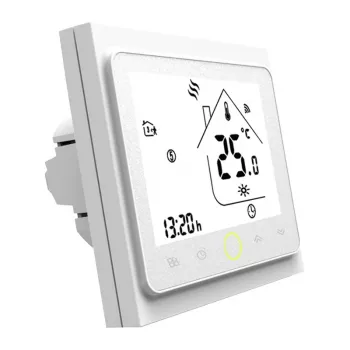 MOES BHT-002 Wi-Fi LCD išmanusis vandens šildymo termostatas, jutiklinis ekranas, valdymas programėle ir balsu, baltas