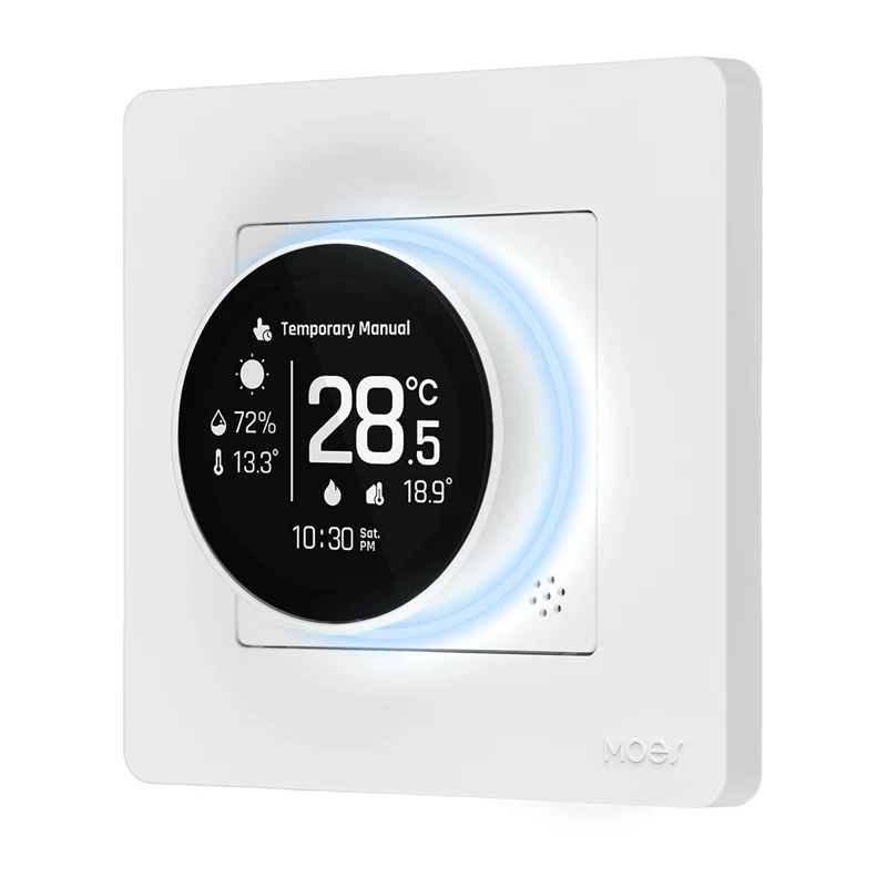 MOES ZHT-SR-GA ZigBee termostatas vandeniniam šildymui, baltas