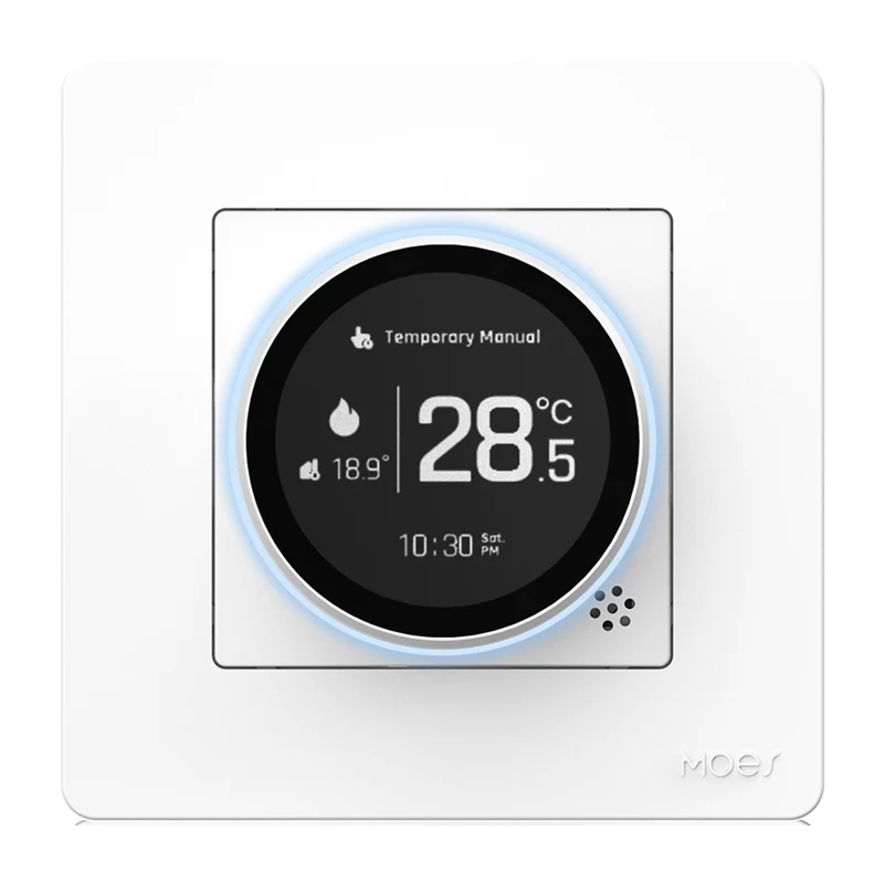 MOES ZHT-SR-GA ZigBee termostatas vandeniniam šildymui, baltas