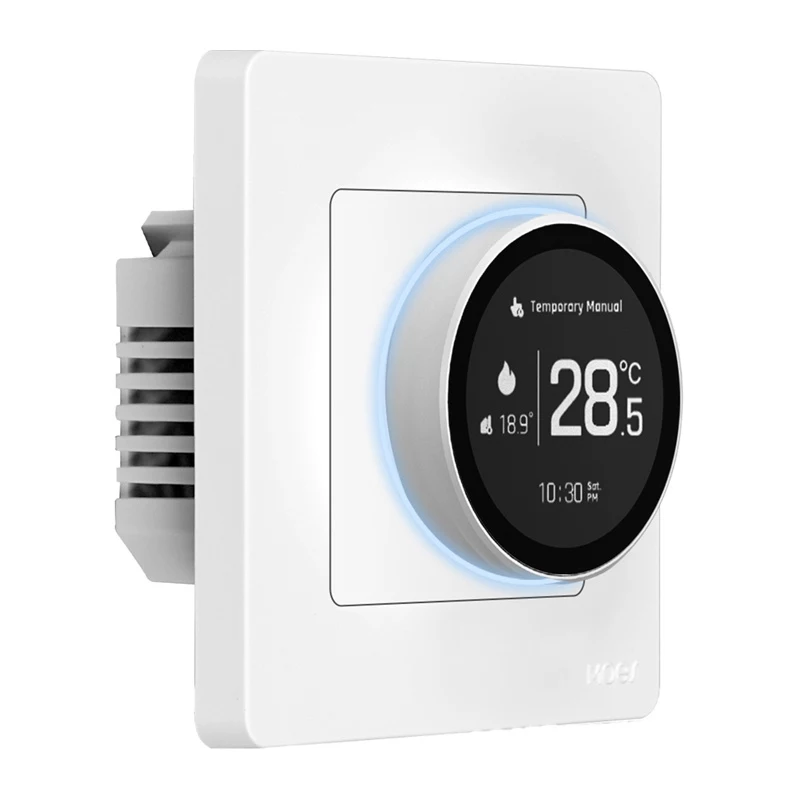 MOES ZHT-SR-GA ZigBee termostatas vandeniniam šildymui, baltas
