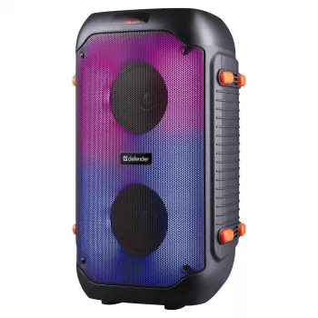 Defender BOOMER 25 nešiojamas Bluetooth garsiakalbis su karaokė, RGB apšvietimu, TWS, FM radiju, 25W, juodas