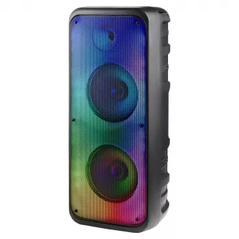 Defender BOOMER 35 nešiojamas Bluetooth garsiakalbis 30W su MP3/FM/SD/USB/AUX/TWS/LCD/RGB/MIC karaoke - juodas