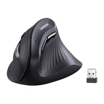 UGREEN MU008 belaidė vertikali optinė pelė, 2.4G + Bluetooth 5.0, juoda