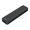 ORICO CT2U3-13AB-EU-BK-BP 13 prievadų USB 3.0 šakotuvas su 60W maitinimo adapteriu, juodas