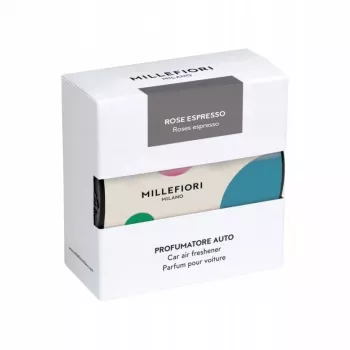 Millefiori White Rose Espresso kvapų šalinimo įtaisas automobiliui su ventiliacijos angos laikikliu