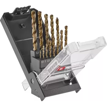 Einhell 249013 HSS-Co metalo grąžtų rinkinys, 13 dalių, 1,5-6,5 mm, kobalto lydinys, DIN 338, skeltas antgalis