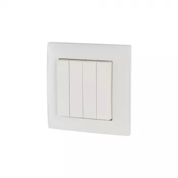 Eaton xComfort RF belaidis 4 mygtukų sieninis jungiklis, maitinamas baterija, Pure White (173413)