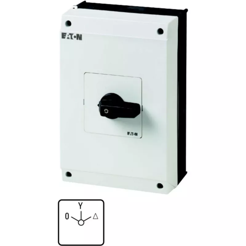 Eaton 207234 T5B-4-8410/I4 žvaigždės–trikampio jungiklis korpuse, 63 A, 0-Y-Δ, IP65