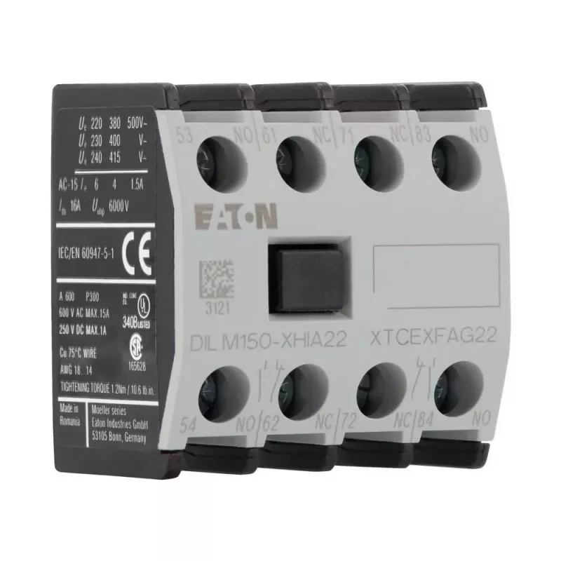 Eaton DILM150-XHIA22 pagalbinis kontaktų blokas, 2NO+2NC, priekinio montavimo, varžtiniai gnybtai 283464