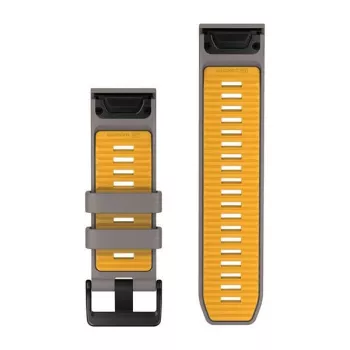 Garmin QuickFit 26 mm silikoninis laikrodžio dirželis, šiferio pilkas/geltonas 010-14508-02