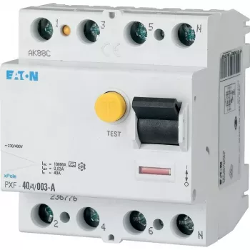 EATON PXF-40/4/003-B liekamosios srovės automatinis jungiklis, 40A, 4 polių, 30mA, B tipo 300299