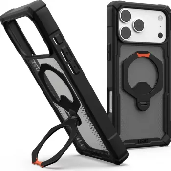 UAG Urban Armor Gear Plasma XTE 360 MagSafe dėklas su atlenkiama kojelė Apple iPhone 18 Pro Max/17 Pro Max - juodas/oranžinis/pilka permatomas 114572114097