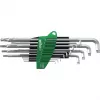 Wiha 366BETSZ13TS Torx rutulinio galo L formos raktų rinkinys, 13 dalių, titano pilkos spalvos, ErgoStar laikiklis 40979