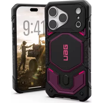 UAG Urban Armor Gear Monarch Pro MagSafe dėklas Limited SYNTH Edition Apple iPhone 18 Pro/17 Pro tamsiai violetinės spalvos 114569114I4I