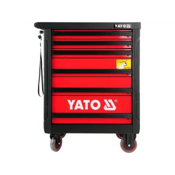 Yato YT-5530 7 stalčių įrankių vežimėlis, plieninis, juodas/raudonas