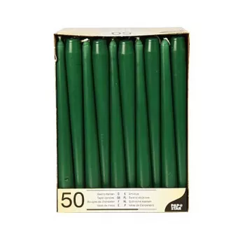 PAPSTAR Stabkerzen žvakės 25 cm tamsiai žalios (20 vnt. pakuotė)
