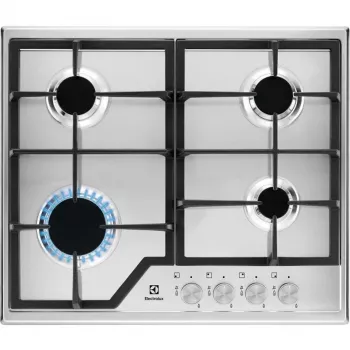 Electrolux KGS6426SX dujinė kaitlentė su 4 degikliais ir wok degikliu, nerūdijantis plienas