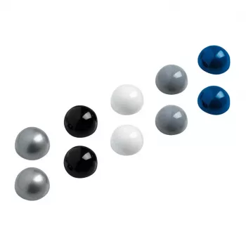 MAUL magnetukai Ø 3,0 x 1,9 mm, 10 vienetų rinkinys, sidabrinės, juodos, baltos, pilkos, mėlynos spalvos