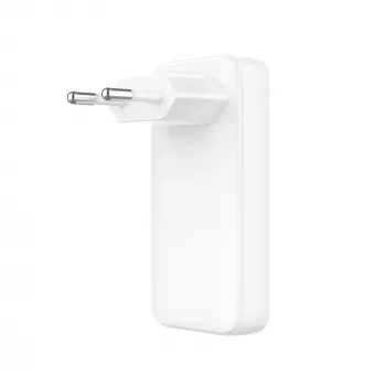 Fixed Slim 2xUSB-C kelioninis įkroviklis 65W GaN PD baltas