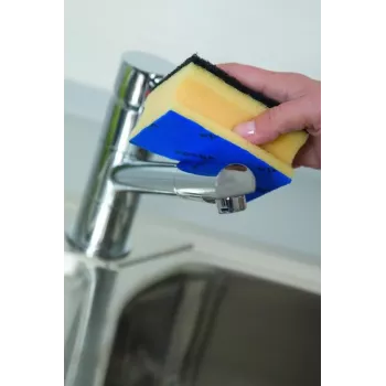 Vileda Glitzi Power puodų šveitimo kempinė su nerūdijančio plieno tinkleliu