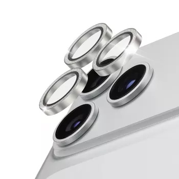 PanzerGlass Hoops keraminis objektyvo apsauginis stikliukas Glitter Silver, skirtas iPhone 18 Pro / 18 Pro Max