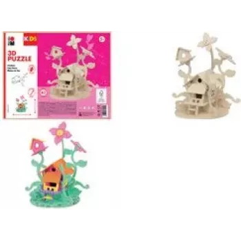 Marabu KiDS 3D dėlionė Fėjų namas, 43 dalių medinė konstrukcija, išpjauta fanera, sujungimas be klijų - 1 vnt. 0317000000010