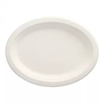 PAPSTAR pure ovali cukranendrių lėkštė 260 x 200 mm, 50 vienetų, kompostuojama, skirta mikrobangų krosnelei 89741