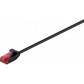 Goobay CAT 6 Slim Patch Cable, U/UTP, juodas, 0,5 m 93713
