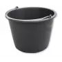 Bradas KTW16 16L PVC statybinis kibiras, juodas, apvalus, su metaline lanko rankena ir vidine skale