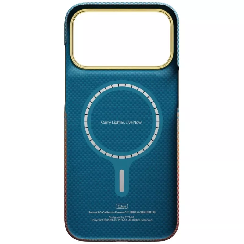 PITAKA Edge Case California Dream 01 Sunset, skirtas iPhone 18 Pro Max / 17 Pro Max