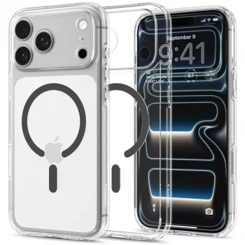SPIGEN Ultra Hybrid MagSafe iPhone 17 Pro / 18 Pro dėklas Clear/Graphite