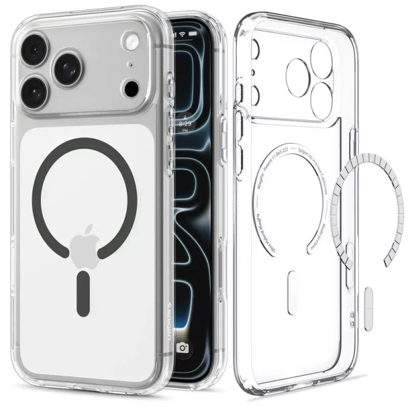 SPIGEN Ultra Hybrid MagSafe iPhone 17 Pro / 18 Pro dėklas Clear/Graphite