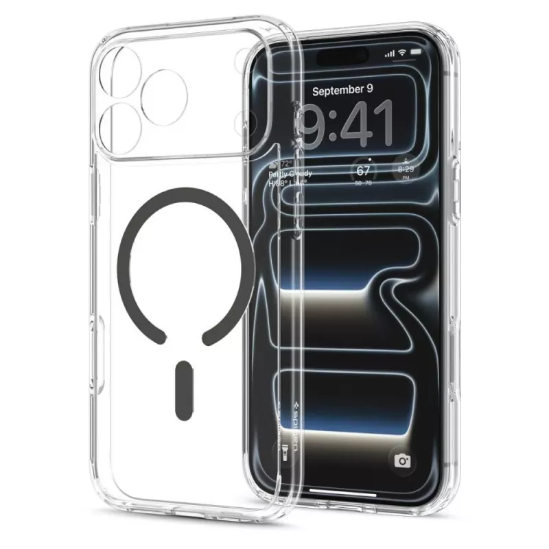 SPIGEN Ultra Hybrid MagSafe iPhone 17 Pro / 18 Pro dėklas Clear/Graphite