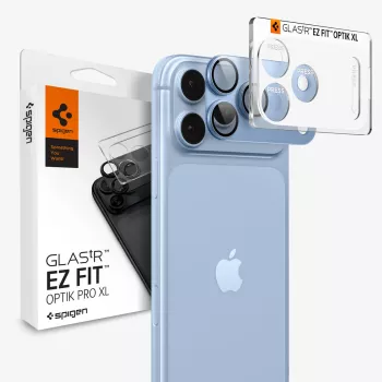 Spigen Optik Pro XL GLAS.TR EZ Fit grūdintas stiklas fotoaparato objektyvo apsauga iPhone 18 Pro - šviesiai mėlyna