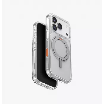 UNIQ Swivix dėklas iPhone 17 Pro su 360° besisukančiu stovu, permatomas