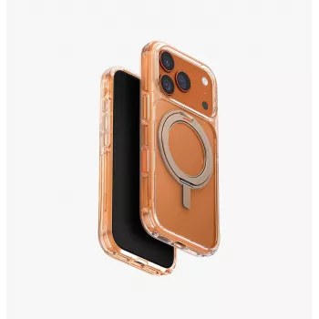 UNIQ Swivix dėklas iPhone 17 Pro su 360° besisukančiu stovu, permatomas