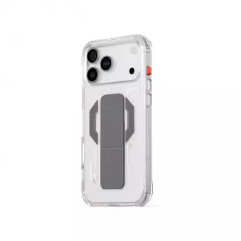 SKINARMA Haxa dėklas iPhone 17 Pro Max su magnetiniu įkrovimu ir griebtuvo stovu - permatomas