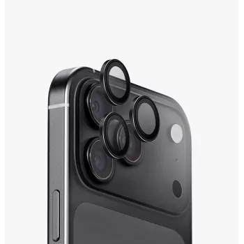 UNIQ Optix Aluguard (DX2) fotoaparato objektyvo apsauga iPhone 18 Pro / 18 Pro Max - sidabrinė su montavimo įrankiu