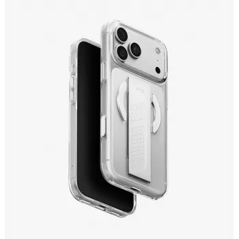 UNIQ Heldro Air MagClick įkrovimo dėklas iPhone 18 Pro Max / 17 Pro Max - permatomas