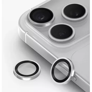 UNIQ Optix Prime apsauginės kameros lęšių plėvelės iPhone 18 Pro / iPhone 18 Pro Max - sidabrinės su aplikatoriumi