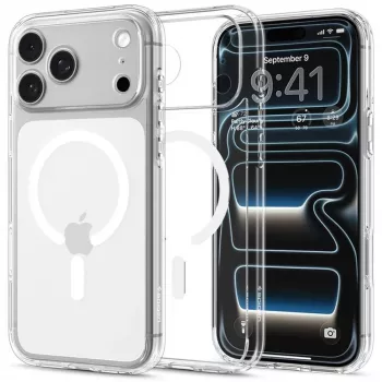 Spigen Ultra Hybrid MagSafe dėklas iPhone 18 Pro / 17 Pro - Crystal Clear White