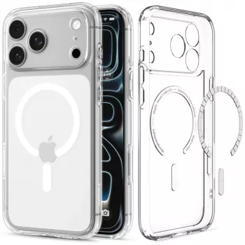 Spigen Ultra Hybrid MagSafe dėklas iPhone 18 Pro / 17 Pro - Crystal Clear White