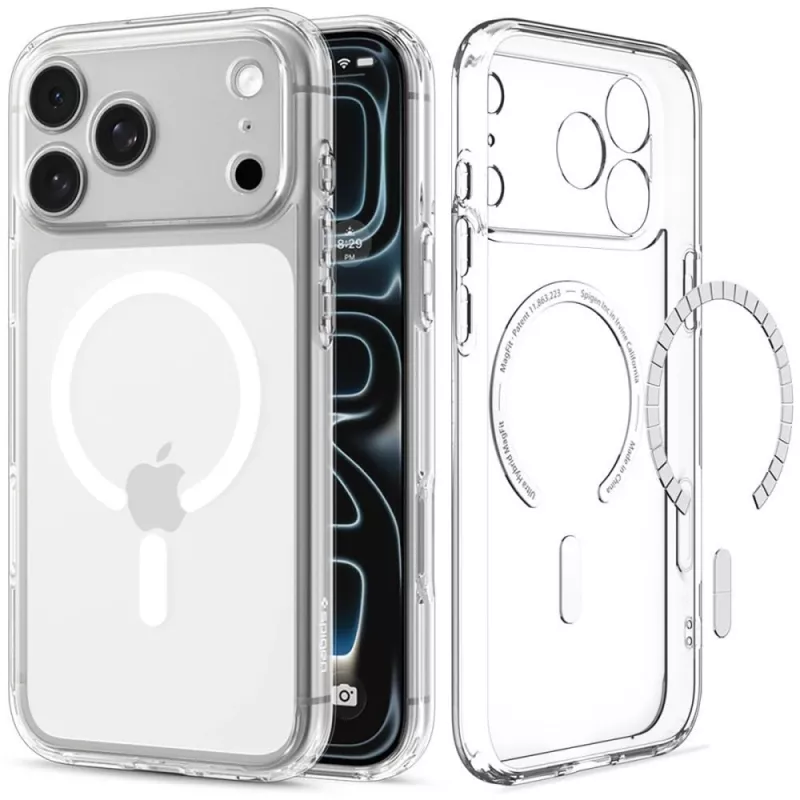 Spigen Ultra Hybrid MagSafe dėklas iPhone 18 Pro / 17 Pro - Crystal Clear White