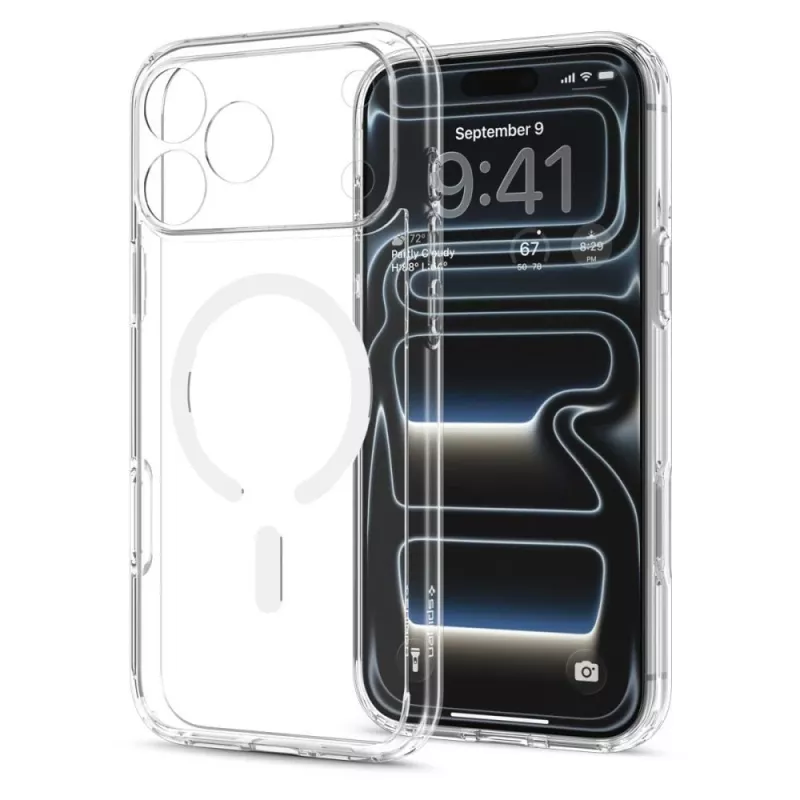 Spigen Ultra Hybrid MagSafe dėklas iPhone 18 Pro / 17 Pro - Crystal Clear White