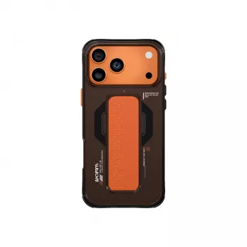 SKINARMA Haxa dėklas iPhone 17 Pro su magnetiniu įkrovimu ir grip stovu, grafitas